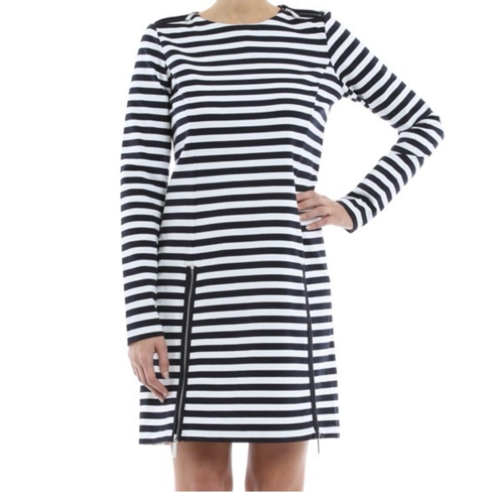 Michael Kors Black & White Striped Dress